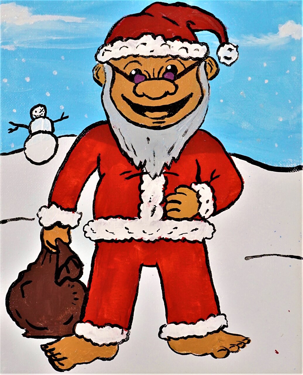 Paint By Colors - Santa Troll Acrylic Painting Kit, DIY Christmas Craft, Art Gift Set, Beginner Painting, Art Gift Set, Paint At Home